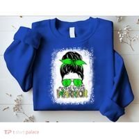 Mental Health Warrior Messy Bun Tal Health Awareness Gift Sweatshirt thumb 2