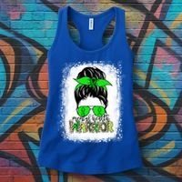 Mental Health Warrior Messy Bun Tal Health Awareness Gift Women's Tank Top thumb 3