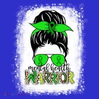 Mental Health Warrior Messy Bun Tal Health Awareness Gift Baby Bodysuit thumb 2