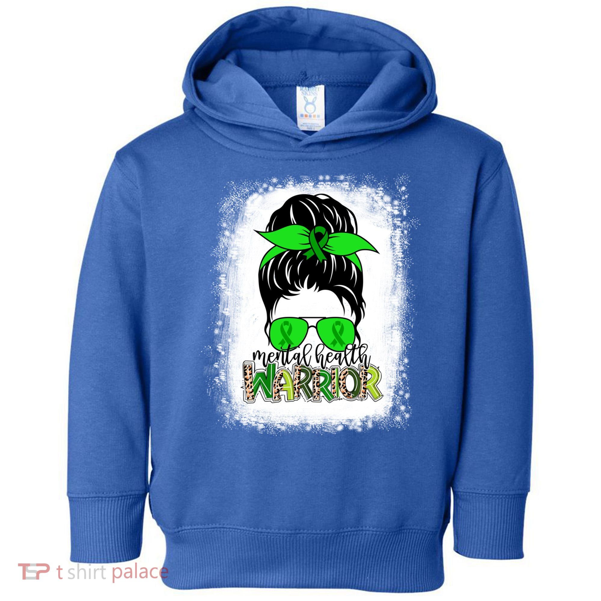 Mental Health Warrior Messy Bun Tal Health Awareness Gift Toddler Hoodie
