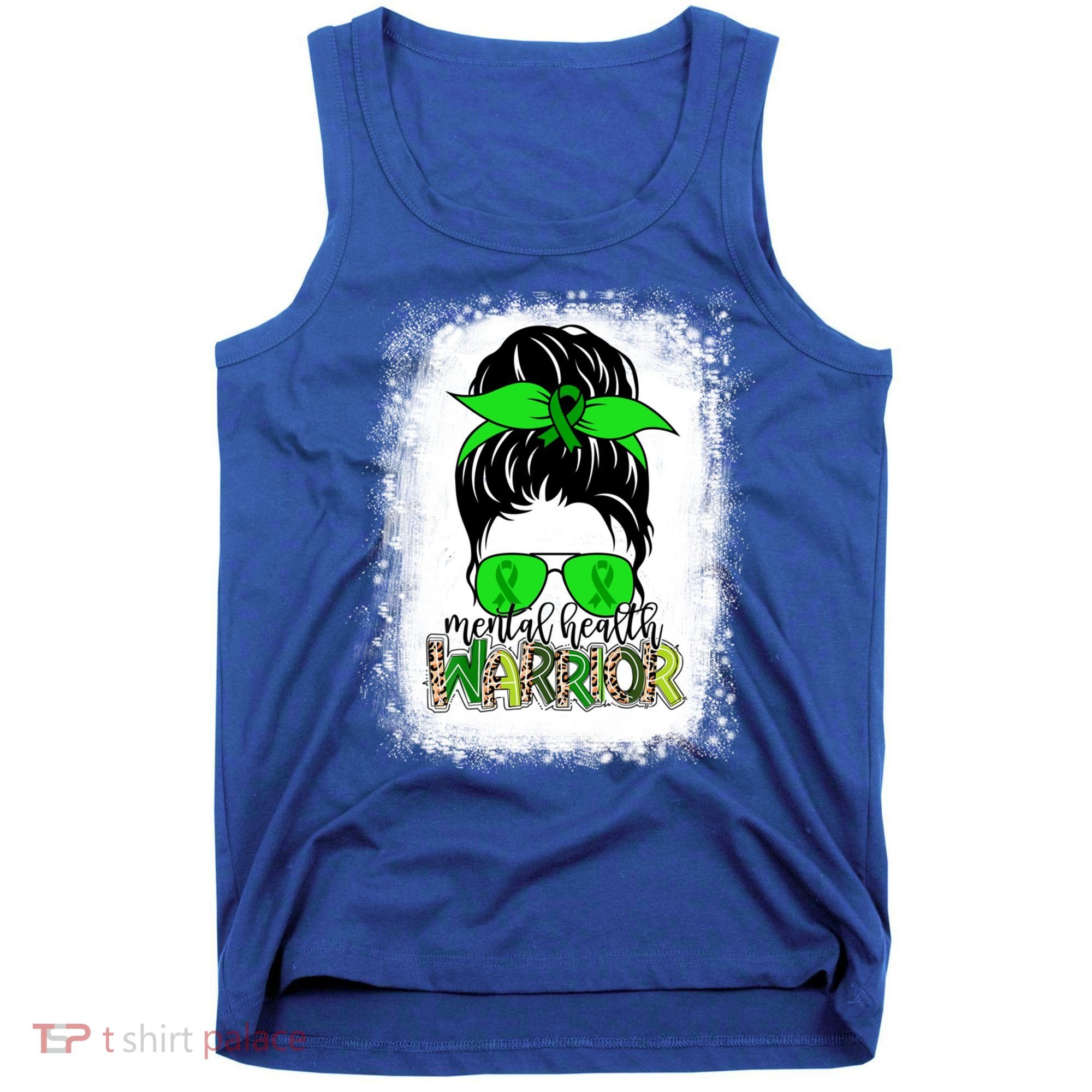 Mental Health Warrior Messy Bun Tal Health Awareness Gift Tank Top