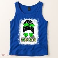 Mental Health Warrior Messy Bun Tal Health Awareness Gift Tank Top thumb 2