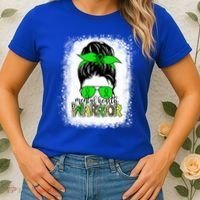 Mental Health Warrior Messy Bun Tal Health Awareness Gift Women's T-Shirt thumb 2