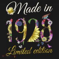 Made In 1928 Tee 95 Year Old Sunflowers Floral 95th Birthday Women's Hoodie thumb 2