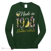 Made In 1928 Tee 95 Year Old Sunflowers Floral 95th Birthday Long Sleeve Shirt thumb 0