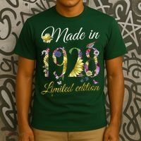 Made In 1928 Tee 95 Year Old Sunflowers Floral 95th Birthday T-Shirt thumb 3