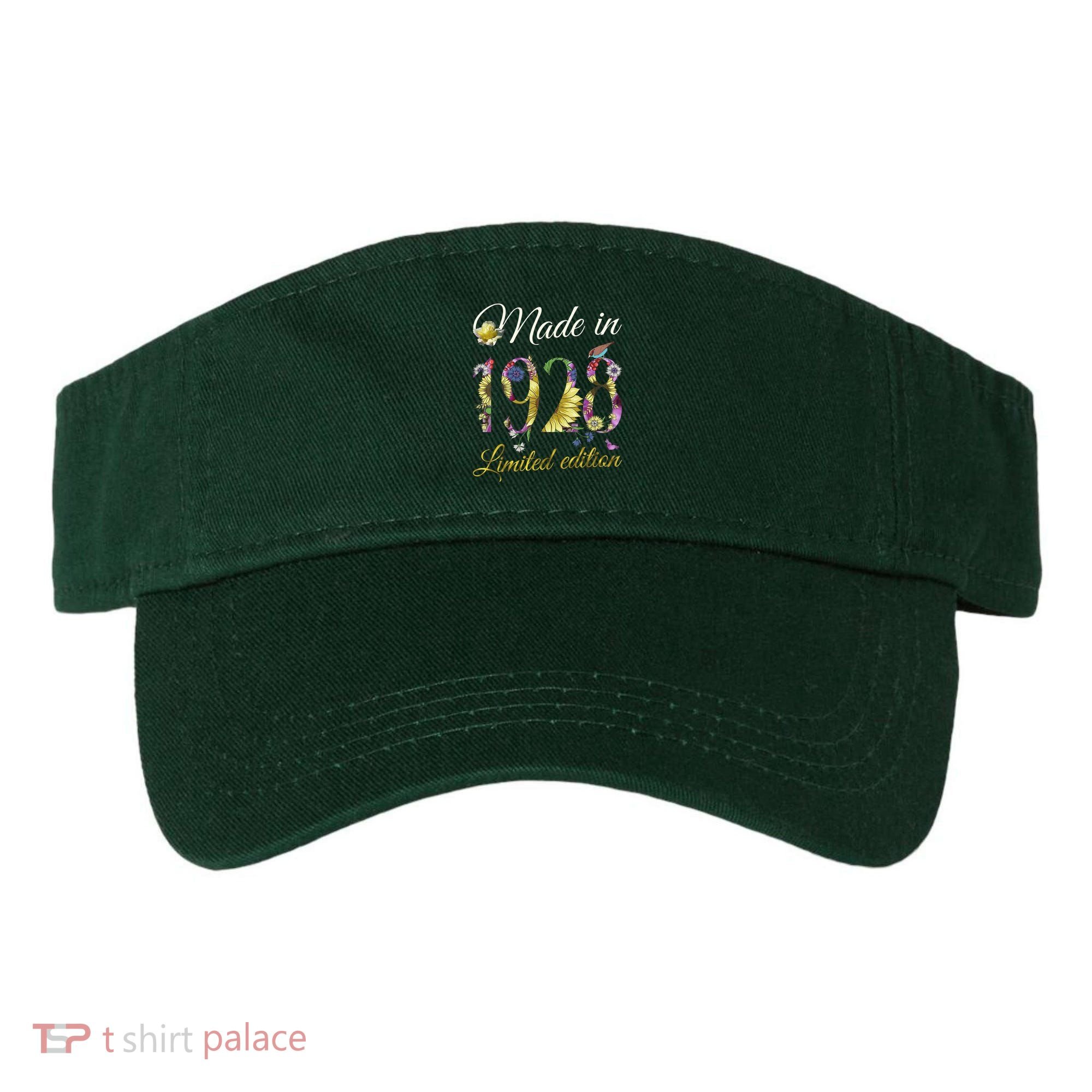 Made In 1928 Tee 95 Year Old Sunflowers Floral 95th Birthday Visor