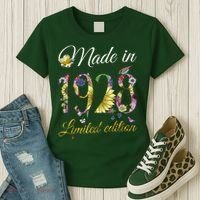 Made In 1928 Tee 95 Year Old Sunflowers Floral 95th Birthday Women's T-Shirt thumb 3