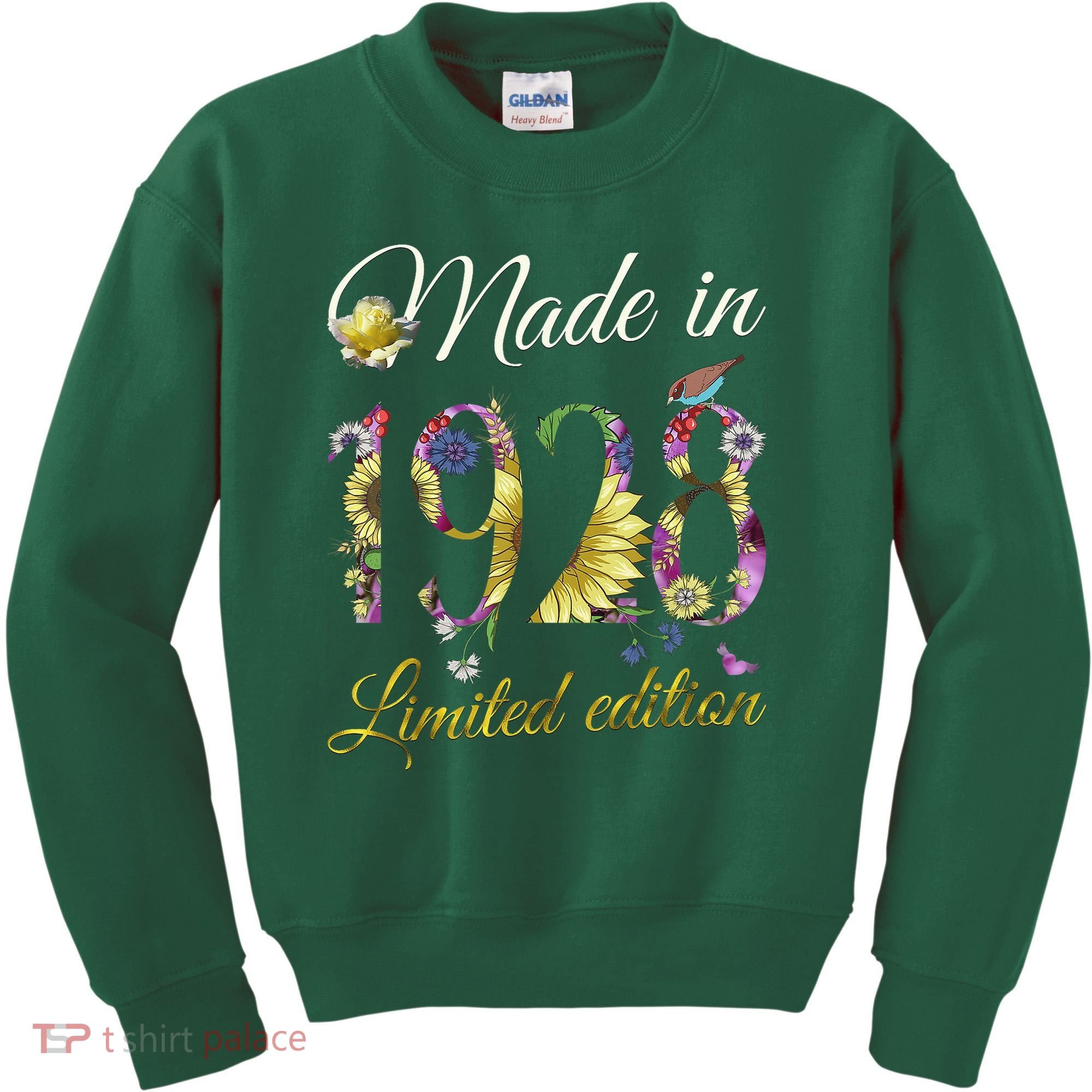 Made In 1928 Tee 95 Year Old Sunflowers Floral 95th Birthday Kids Sweatshirt