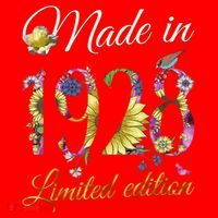 Made In 1928 Tee 95 Year Old Sunflowers Floral 95th Birthday Santa Hat thumb 1