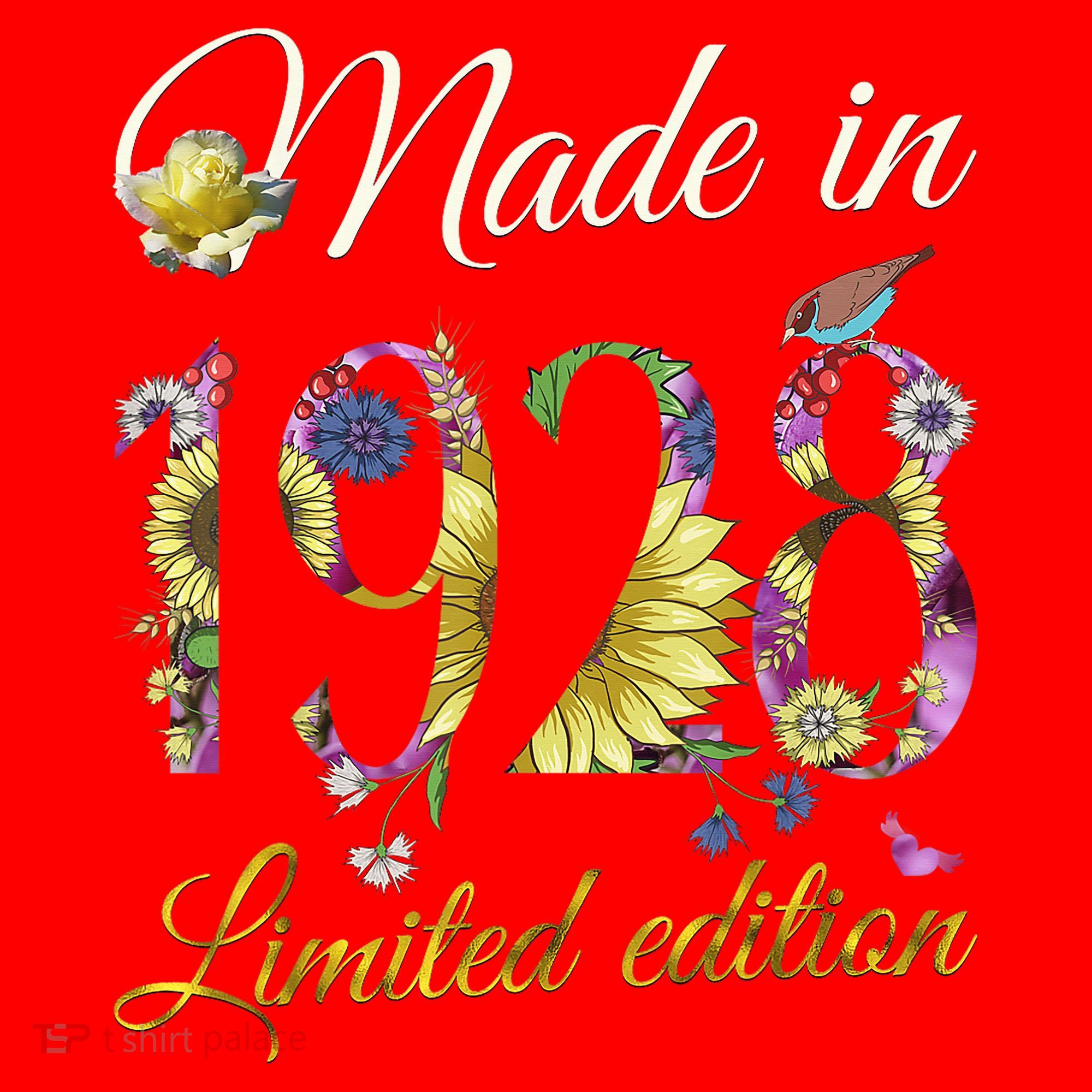 Made In 1928 Tee 95 Year Old Sunflowers Floral 95th Birthday Santa Hat