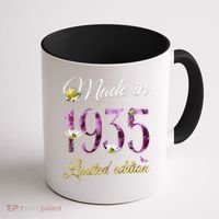 Made In 1935 - 90Year Old Floral 1935 90th Birthday Coffee Mug thumb 1