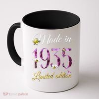 Made In 1935 - 90Year Old Floral 1935 90th Birthday Coffee Mug thumb 0