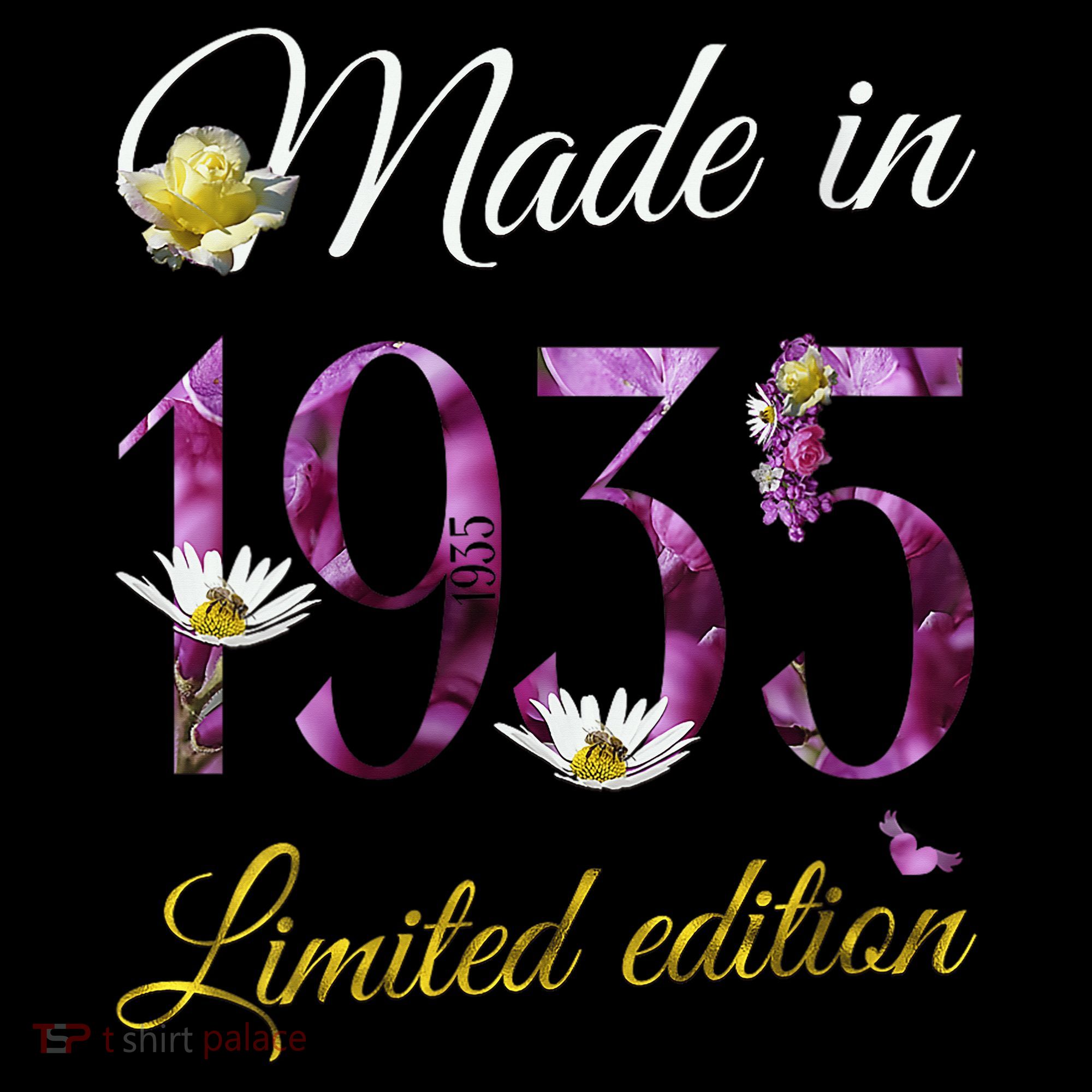 Made In 1935 - 90Year Old Floral 1935 90th Birthday Coffee Mug