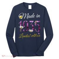 Made In 1935 - 90Year Old Floral 1935 90th Birthday Long Sleeve Shirt thumb 0