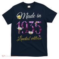 Made In 1935 - 90Year Old Floral 1935 90th Birthday T-Shirt thumb 0
