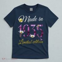 Made In 1935 - 90Year Old Floral 1935 90th Birthday T-Shirt thumb 5