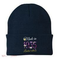 Made In 1935 - 90Year Old Floral 1935 90th Birthday Beanie thumb 0