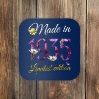 Made In 1935 - 90Year Old Floral 1935 90th Birthday Coaster thumb 0