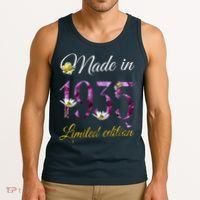 Made In 1935 - 90Year Old Floral 1935 90th Birthday Tank Top thumb 3