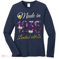 Made In 1935 - 90Year Old Floral 1935 90th Birthday Women's Long Sleeve Shirt thumb 0