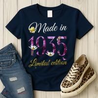 Made In 1935 - 90Year Old Floral 1935 90th Birthday Women's T-Shirt thumb 3