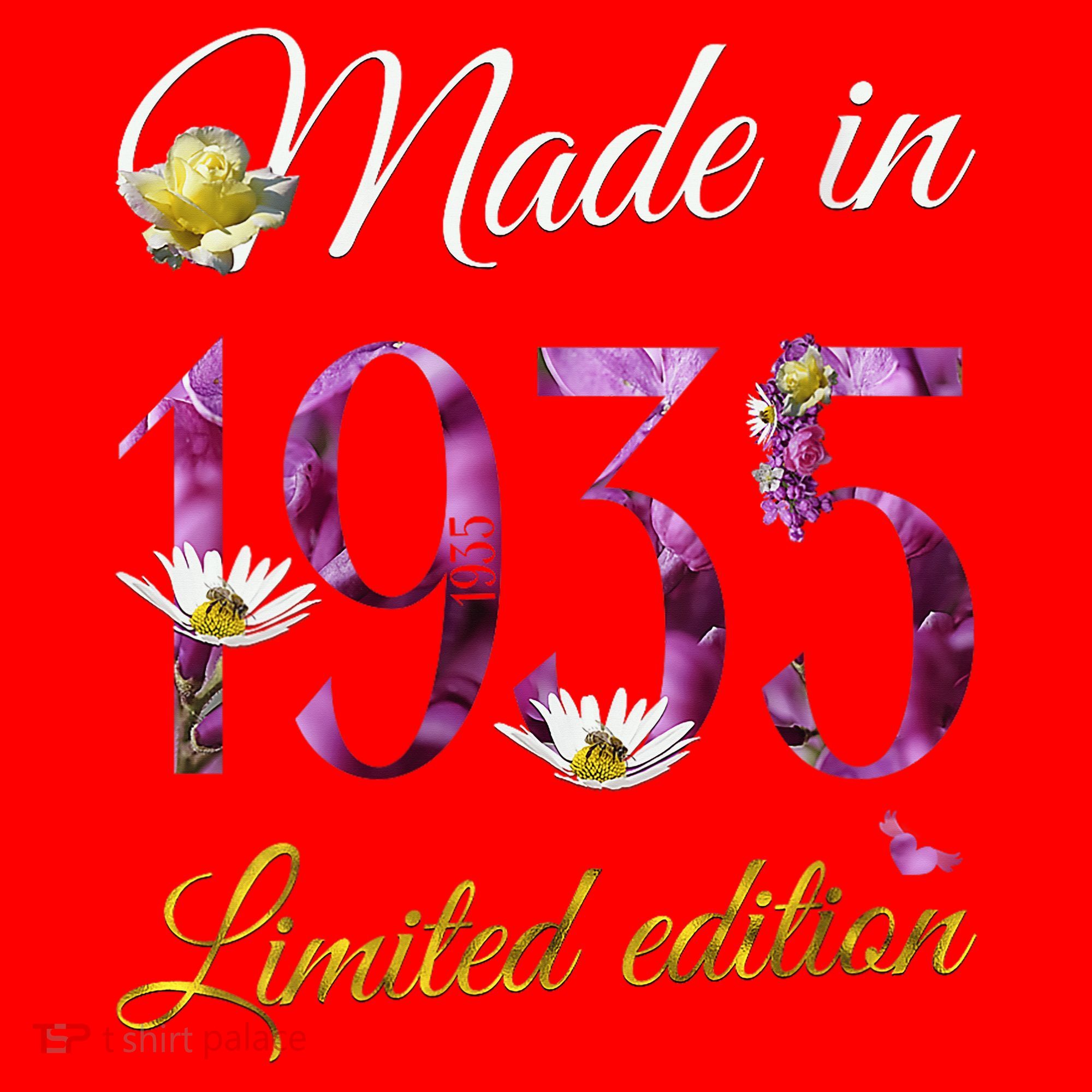 Made In 1935 - 90Year Old Floral 1935 90th Birthday Santa Hat
