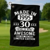 Made In 1995 30 Years Old Gifts 30th Birthday Gift Golf Towel thumb 1