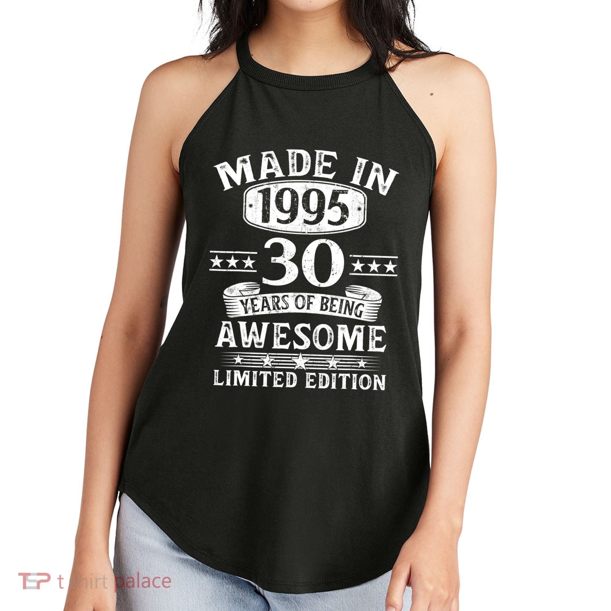 Made In 1995 30 Years Old Gifts 30th Birthday Gift Women's Perfect Tri Rocker Tank