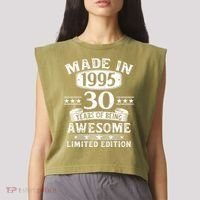 Made In 1995 30 Years Old Gifts 30th Birthday Gift Garment-Dyed Women's Muscle Tee thumb 2
