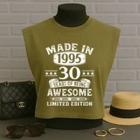Made In 1995 30 Years Old Gifts 30th Birthday Gift Garment-Dyed Women's Muscle Tee thumb 3
