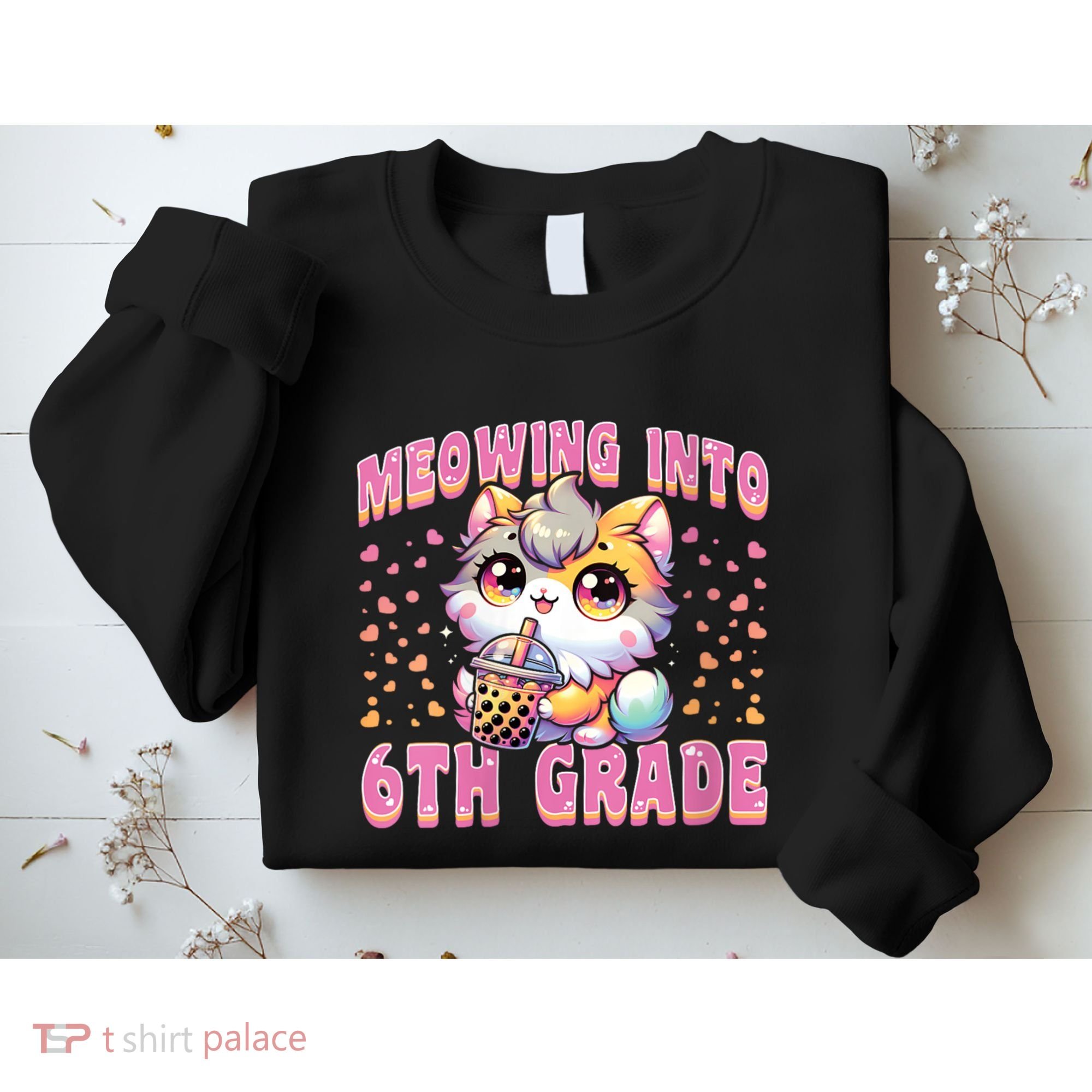 Meowing Into 6th Grade Girl Back To School Gift Sweatshirt