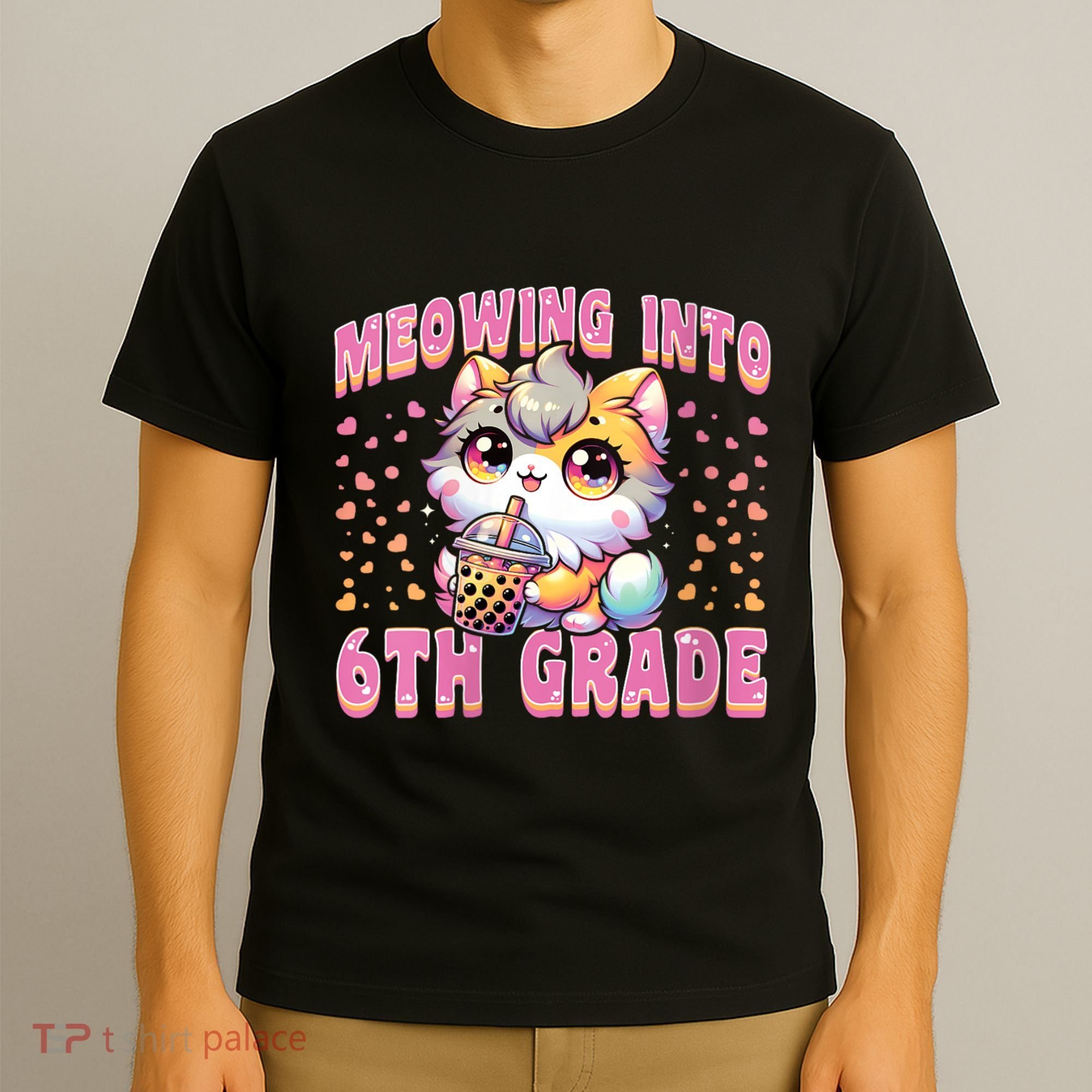 Meowing Into 6th Grade Girl Back To School Gift T-Shirt