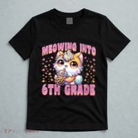Meowing Into 6th Grade Girl Back To School Gift T-Shirt thumb 5