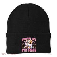 Meowing Into 6th Grade Girl Back To School Gift Beanie thumb 0