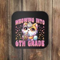Meowing Into 6th Grade Girl Back To School Gift Coaster thumb 0