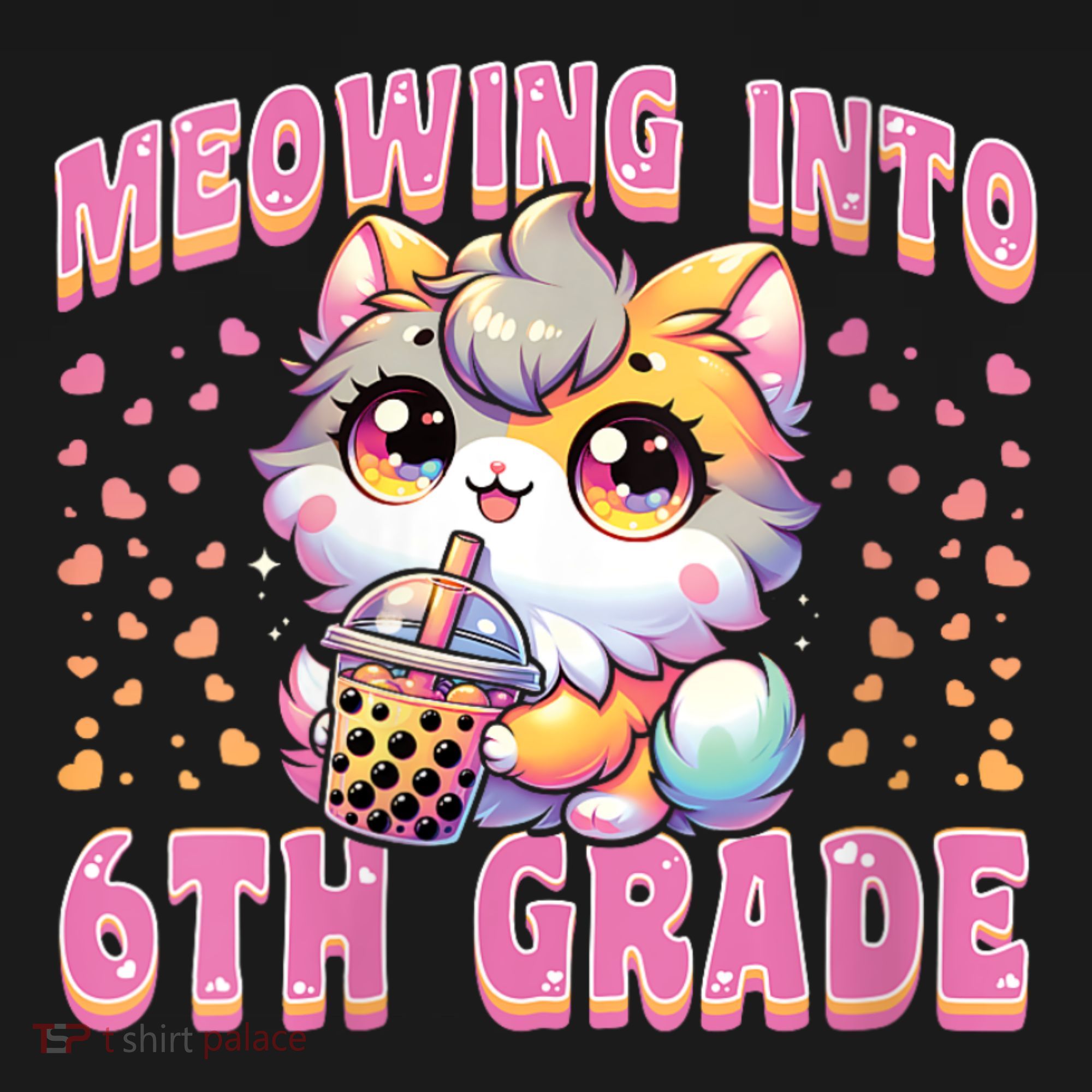 Meowing Into 6th Grade Girl Back To School Gift Polo