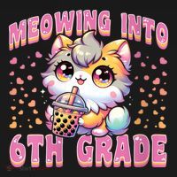 Meowing Into 6th Grade Girl Back To School Gift Women's Hoodie thumb 2