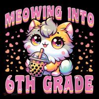 Meowing Into 6th Grade Girl Back To School Gift 16oz Travel Tumbler thumb 2