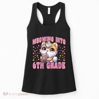 Meowing Into 6th Grade Girl Back To School Gift Women's Tank Top thumb 0