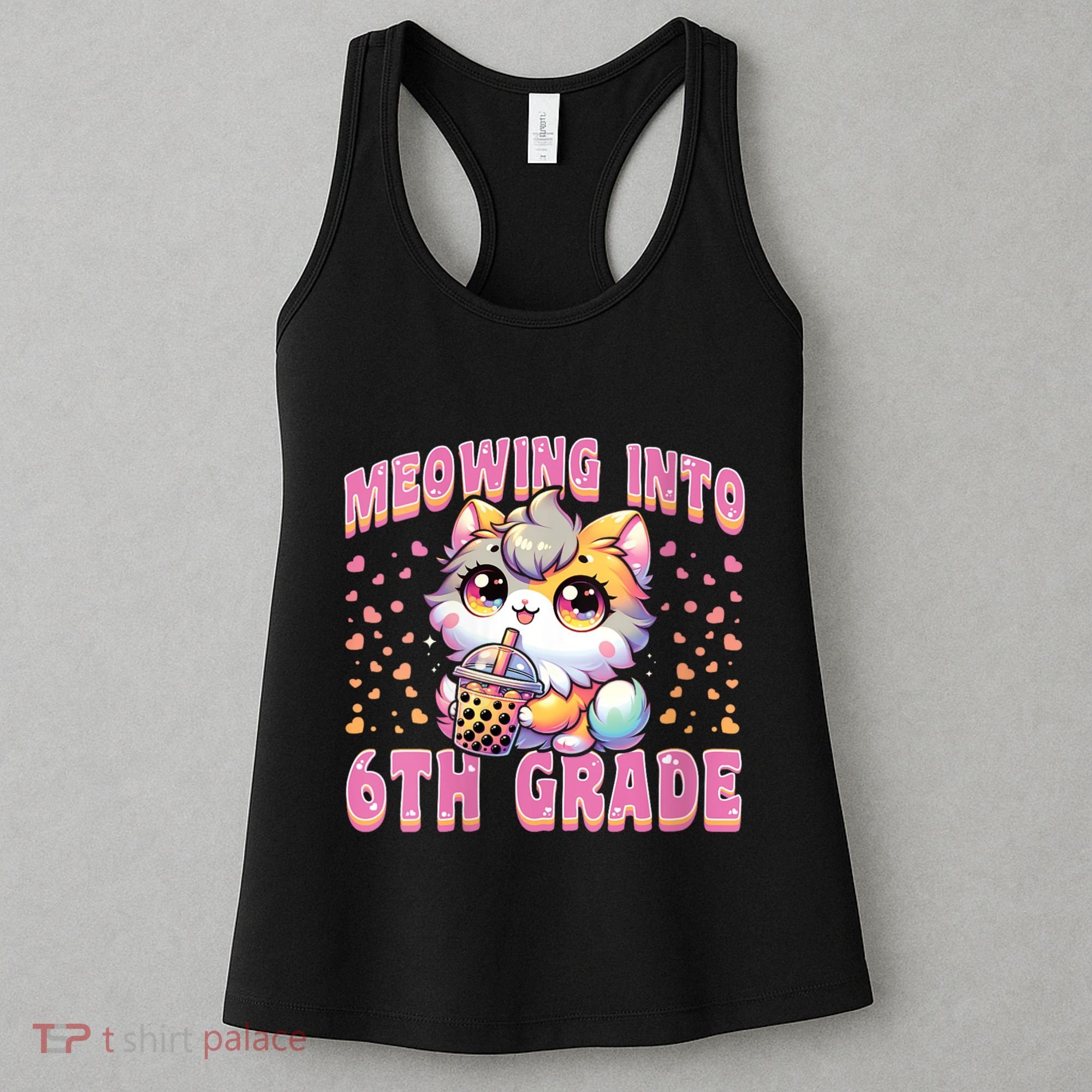 Meowing Into 6th Grade Girl Back To School Gift Women's Tank Top