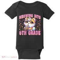 Meowing Into 6th Grade Girl Back To School Gift Baby Bodysuit thumb 0