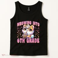 Meowing Into 6th Grade Girl Back To School Gift Tank Top thumb 2