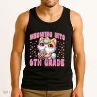 Meowing Into 6th Grade Girl Back To School Gift Tank Top thumb 3