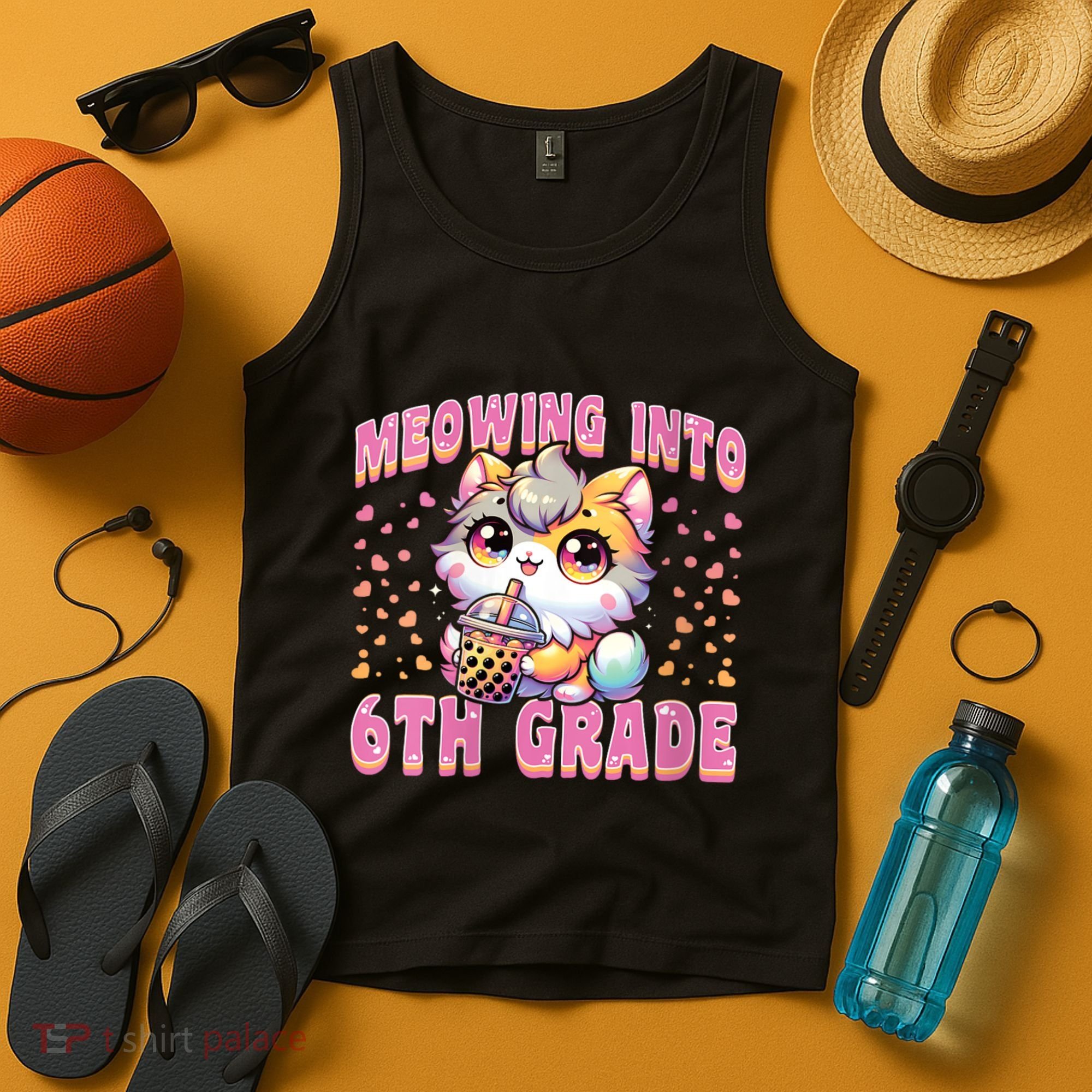 Meowing Into 6th Grade Girl Back To School Gift Tank Top