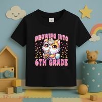 Meowing Into 6th Grade Girl Back To School Gift Toddler T-Shirt thumb 3