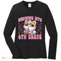 Meowing Into 6th Grade Girl Back To School Gift Women's Long Sleeve Shirt thumb 0