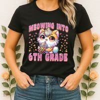 Meowing Into 6th Grade Girl Back To School Gift Women's T-Shirt thumb 2