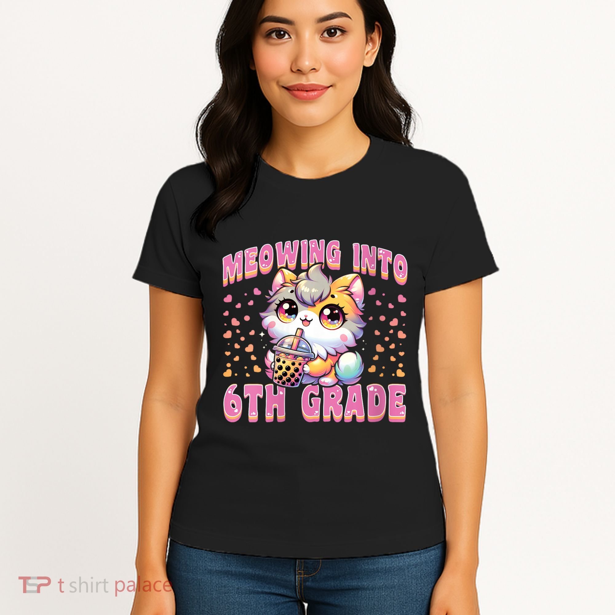 Meowing Into 6th Grade Girl Back To School Gift Women's T-Shirt