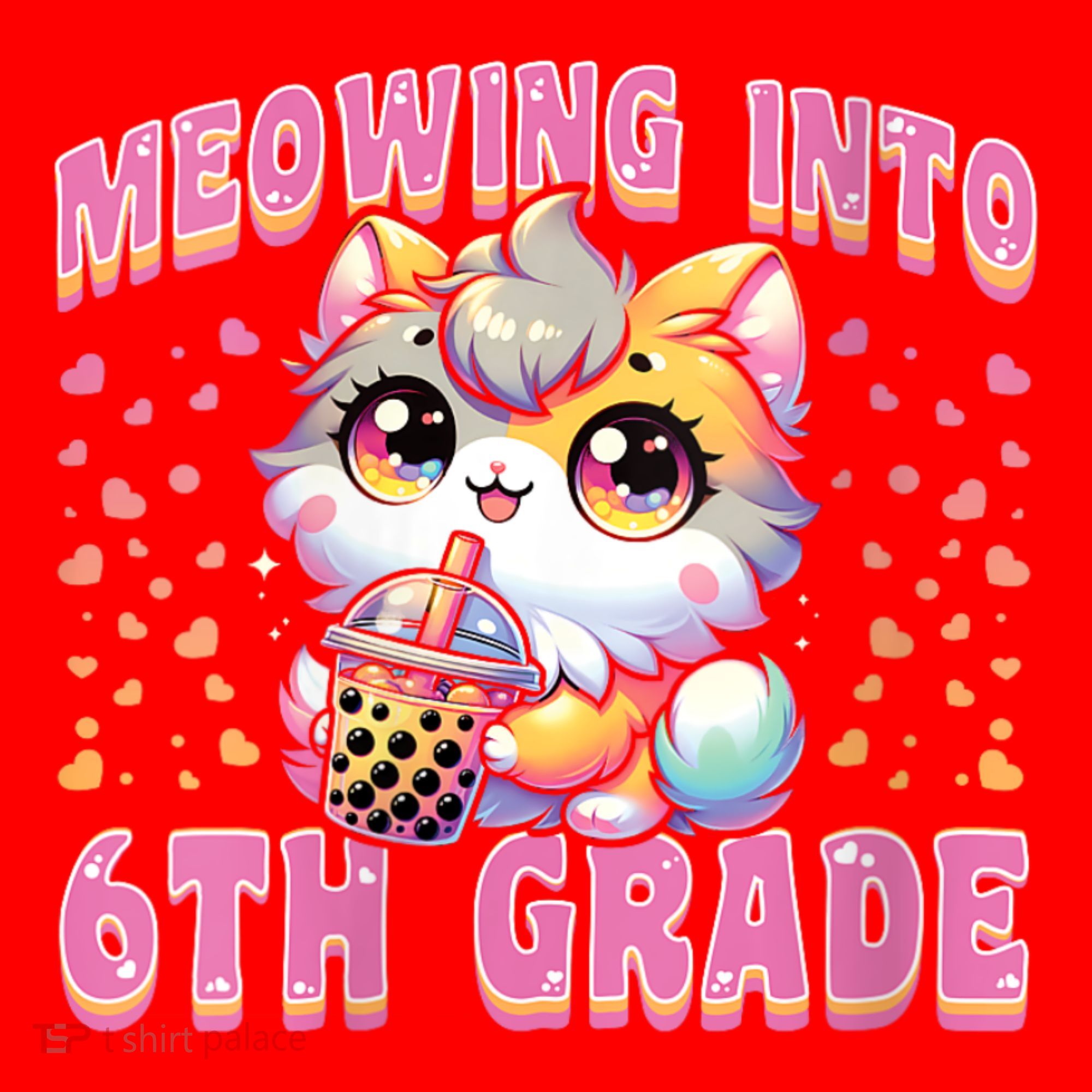 Meowing Into 6th Grade Girl Back To School Gift Santa Hat